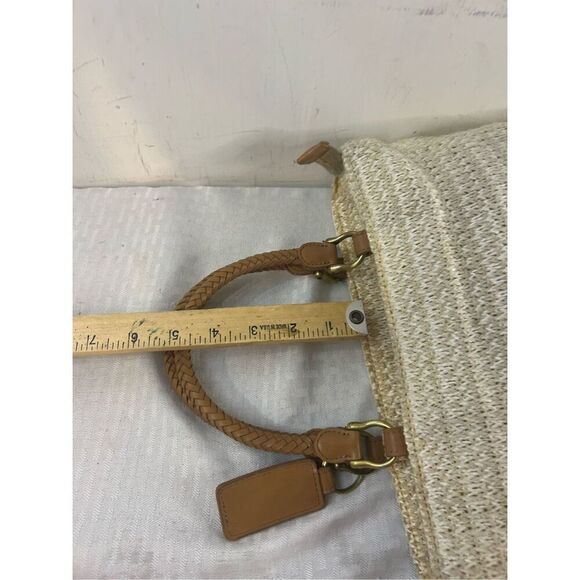 Relic natural woven crochet leather double handles zipper 12"x7" - Picture 10 of 10